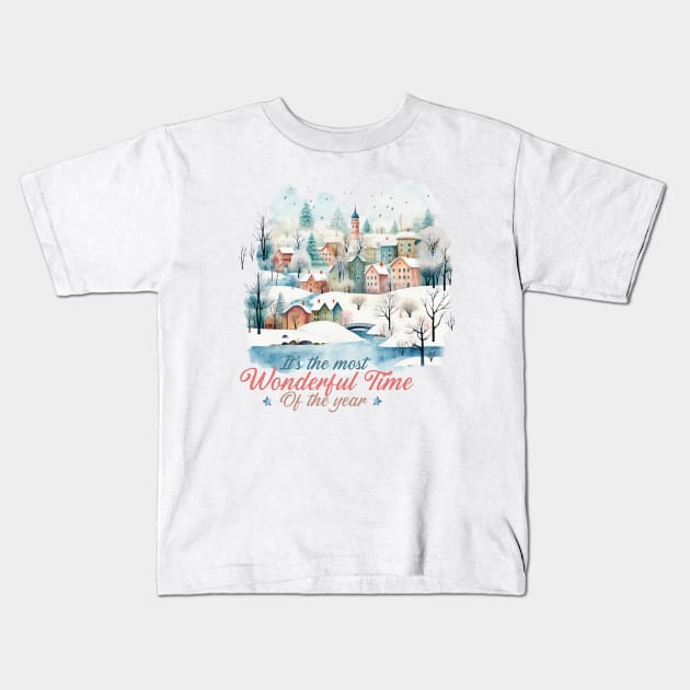 Christmas time - It's the most wonderful time Kids T-Shirt by Signum